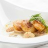 Scallop bisque with seared scallops.