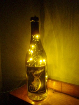 Lighted bottle.