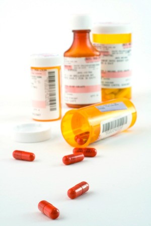 Bottles of prescription medication.