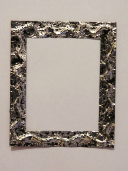 Frame after using shoe polish get pewter effect.