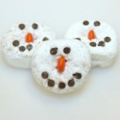 Mini Doughnut Snowmen