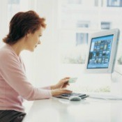 Woman looking at Her Computer Screen