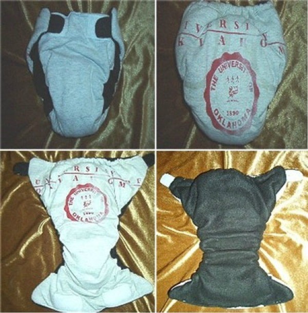 Four views of diaper.