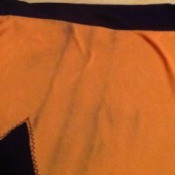 Dye bled onto yellow areas.