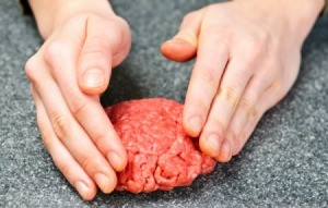 Hands Shaping Meat Patties