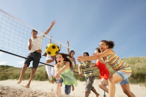 Teens Playing Volleyball