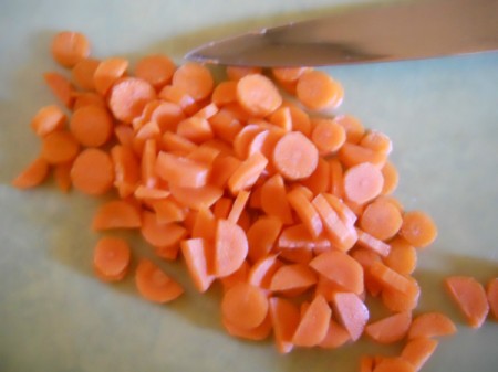 Slice carrots