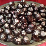 Plate of peppermint candies.