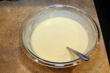 stir pancake batter