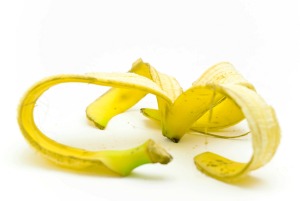 A yellow banana peel.