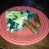 Finished plate of frittata and sausage