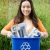 Woman Recycling Aluminum Cans
