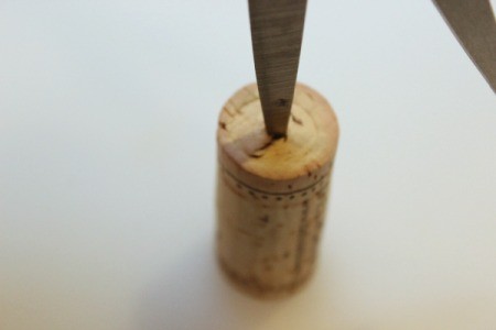 poke hole in cork