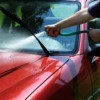 Washing a Car Windshield