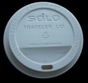 White plastic coffee lid.