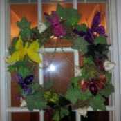 Finished wreath hanging.