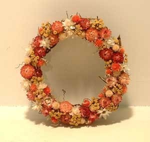 Summer colors dried flower wreath.