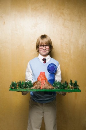 Child with Winning Volcano Science Experiment