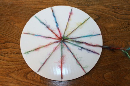 tie off warp in center