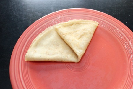 Making Crepes - Folding into thirds.