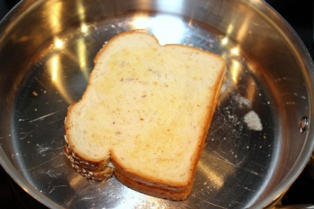 grilled cheese in pan