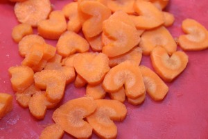 heart shaped carrot slices