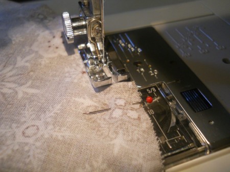 Sewing the seam on circle.