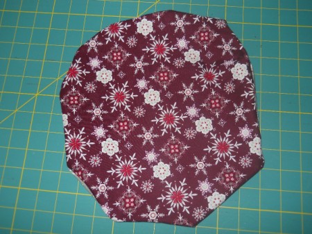 Circle after turning but before finger pressing seam.