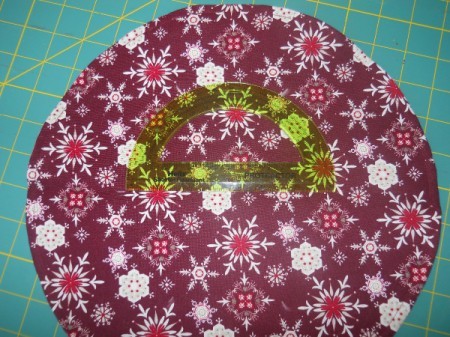 Protractor on center line.