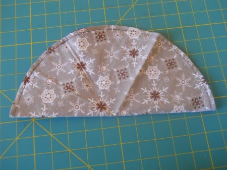 Half circle with finger pressed lines for sixths.