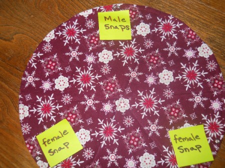 Post-it notes marking snap placement.