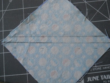 Drawing sewing lines on one side of dividing line.