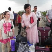 Woman wearing tunic.