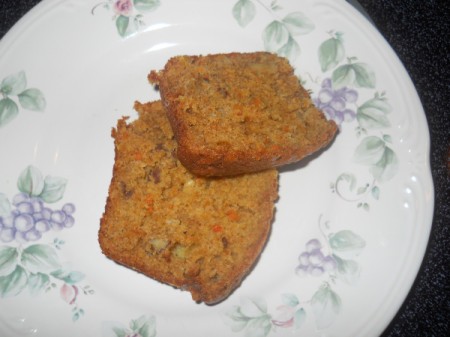 Finished bread slices on plate.