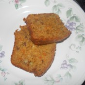 Finished bread slices on plate.