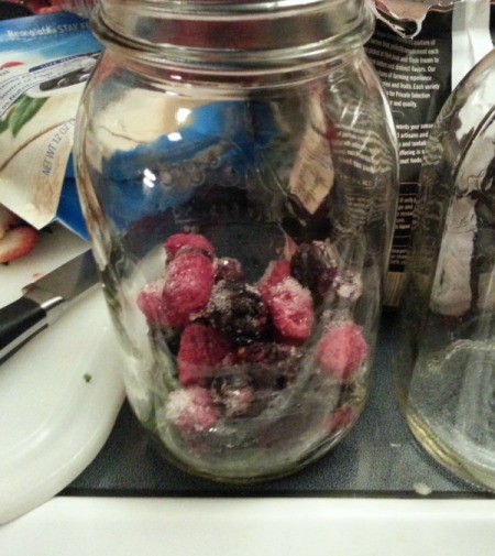 berries in jar