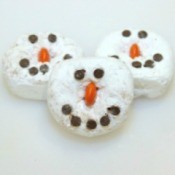 Mini Doughnut Snowmen