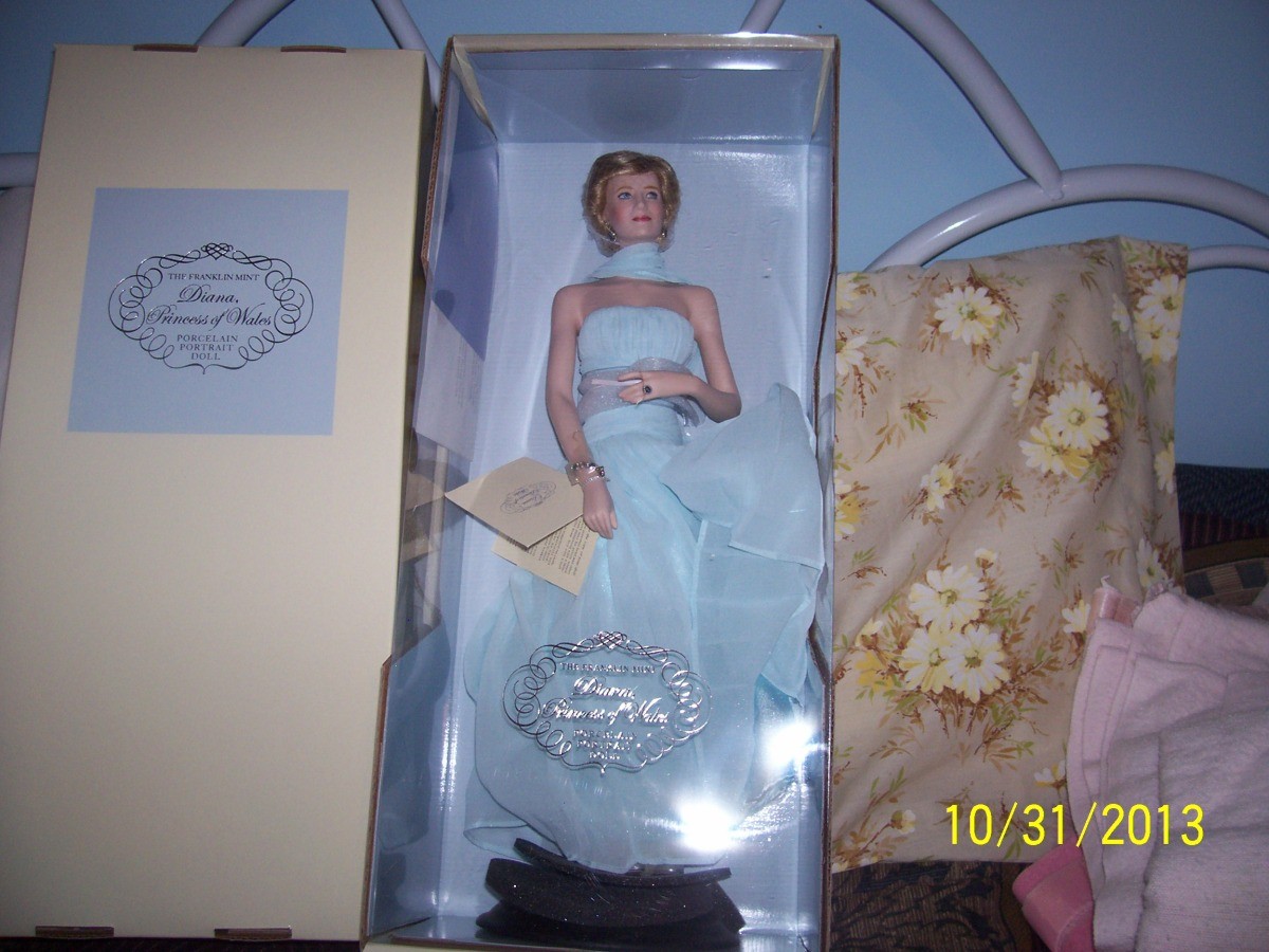 princess diana porcelain doll blue dress value