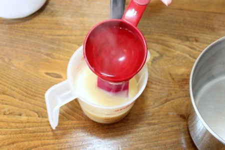 add hot water to condensed milk