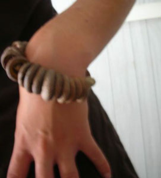 Bracelet on wrist.