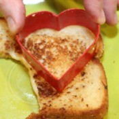 Heart Shaped grilled cheese sandwich