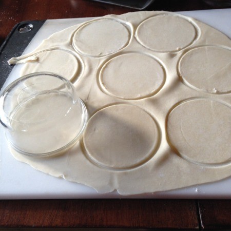 cut out dough circles