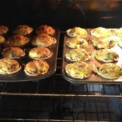 Quiches are finished baking.