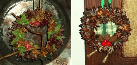 Mini Christmas wreaths.