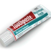 Tube of toothpaste.