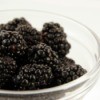 A bowl of blackberries.