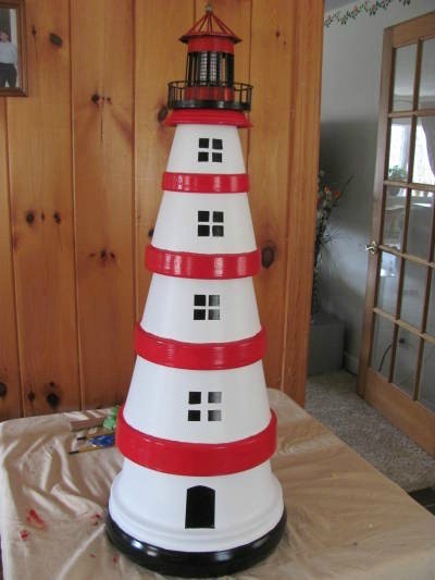 Making a Terra Cotta Lighthouse | ThriftyFun