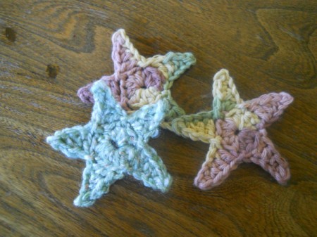 Three finished stars.