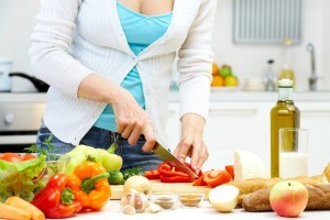 Woman making a recipe.