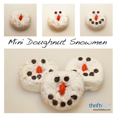 mini doughnut snowmen